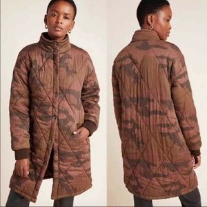 Marrakech Anthropologie Camo Quilted Parka Jacket
Size Small